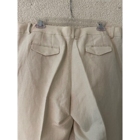 Calvin Klein Womens High Rise Minimalist Wide Leg Whitney Pant Beige Size 14 NWT - Picture 10 of 14